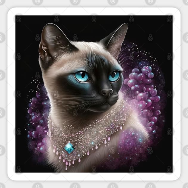 Shimmery Siamese Sticker by Enchanted Reverie